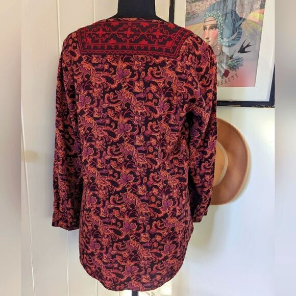 Lucky Top SM Floral Embroidered Cottagecore Boho Peasant Vintage Whimsigoth - Picture 6 of 8